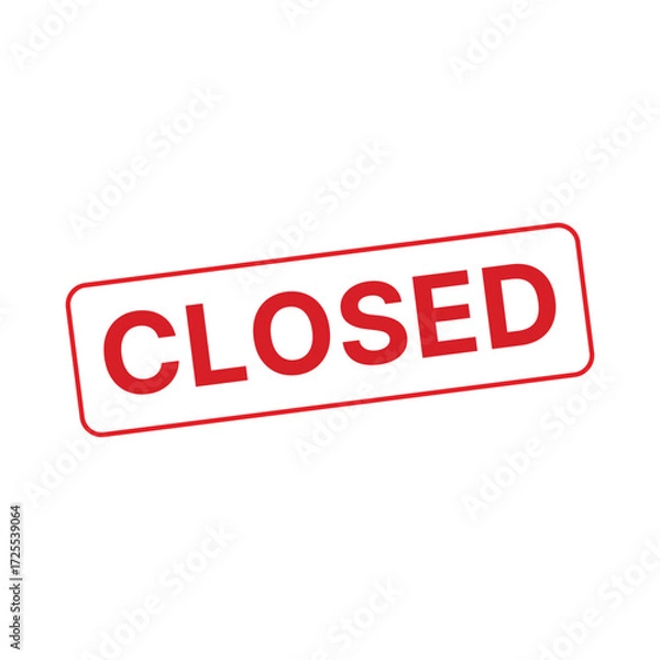 Obraz Red closed stamp element isolated on white background. Vector illustration