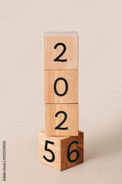 Fototapeta transition from 2025 to 2026 year, copy space