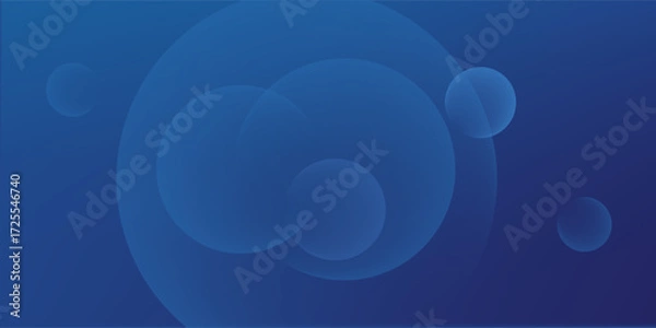 Obraz Abstract blue background with circles. Vector illustration