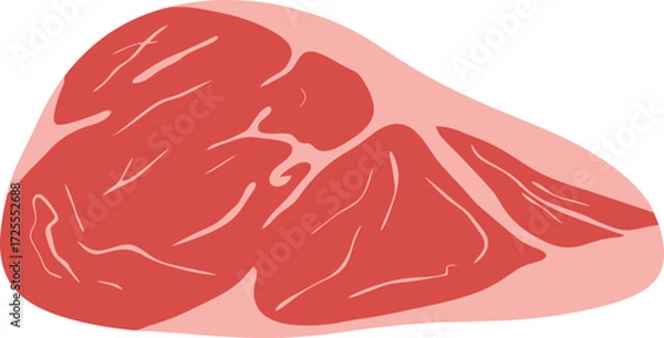 Fototapeta Raw beef steak with marbling and fat cap ready for grilling delicious meal preparation isolated on transparent background