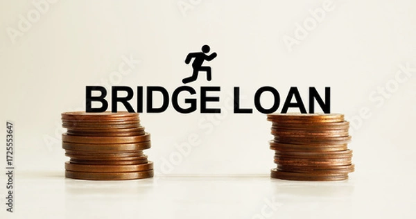 Fototapeta Bridge Loan is shown using the text as business and financial concept
