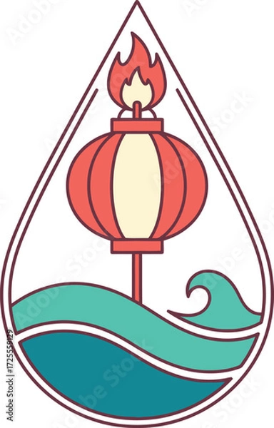 Fototapeta Water Lantern Symbol of Serenity and Focus.