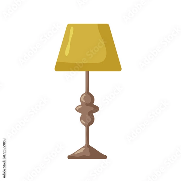 Fototapeta Stylish yellow lampshade on a decorative lamp in a minimalist setting