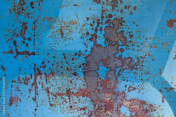 Fototapeta Rusty metal texture background. Old rusty metal surface with peeling paint.