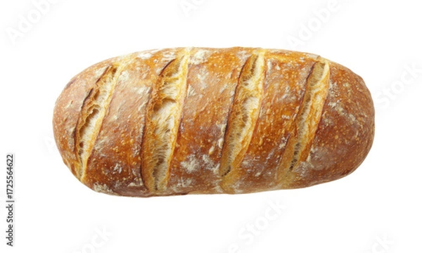 Obraz Baking fresh artisan bread bakery kitchen food photography rustic environment top-down view culinary art