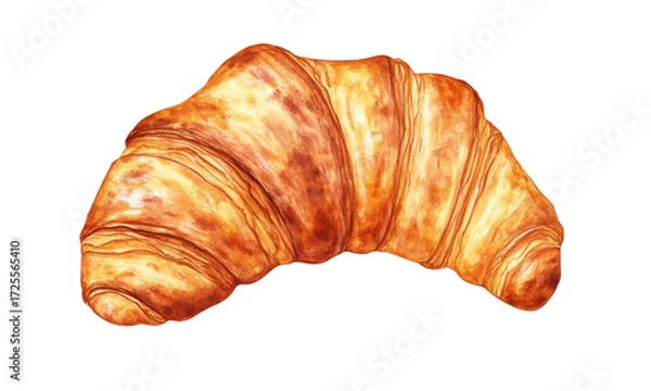 Obraz Baking delicious croissants french pastry making culinary arts home kitchen warm environment top-down view gourmet concept