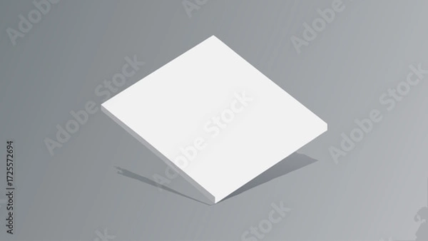 Obraz Clean white square floating on a subtle gradient gray background