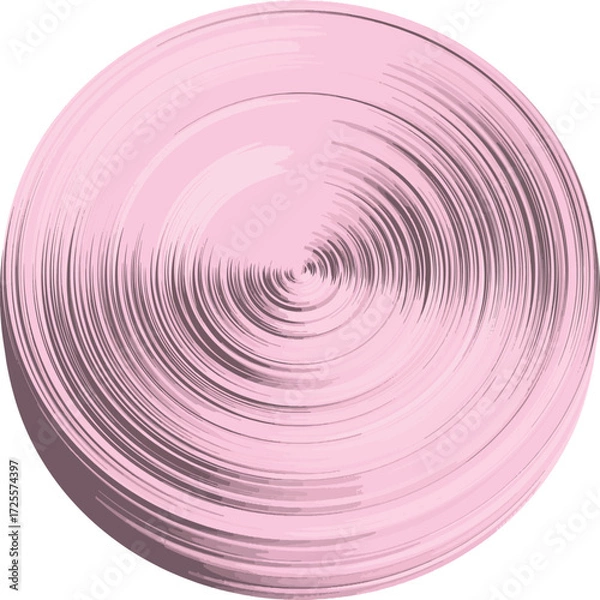 Fototapeta Swirling concentric circles feature vibrant red, soft yellow, and pastel pink hues