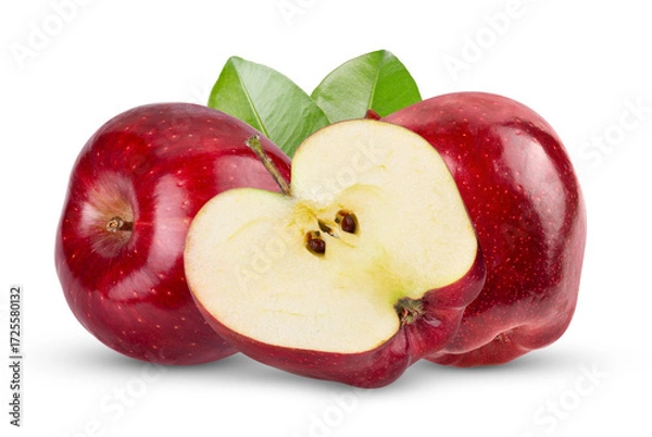 Fototapeta red apple isolated on transparent png ( Image from camera)