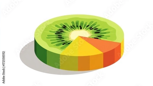 Obraz Kiwi pie chart, showing color-coded sections