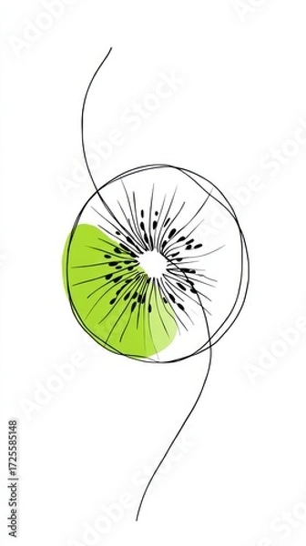 Obraz Abstract kiwi slice, graphic design