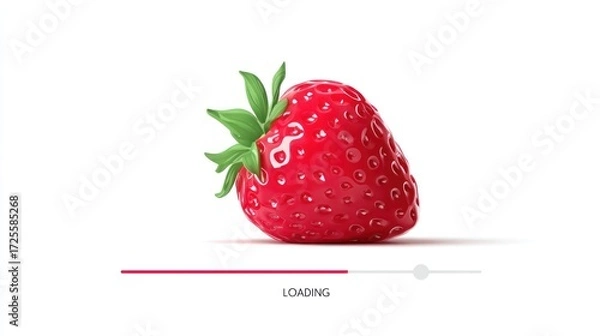 Obraz Red strawberry, loading bar