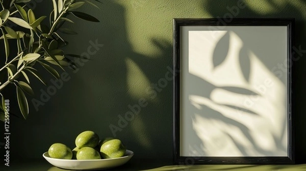 Obraz Green empty frame mockup