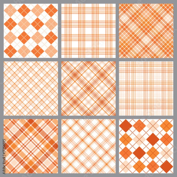 Obraz Nine Orange Plaids