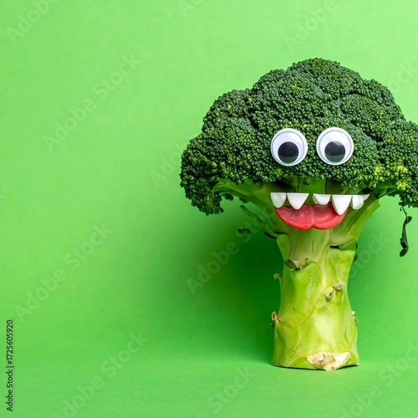 Obraz Broccoli monster on green background