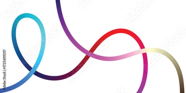 Fototapeta Vibrant Abstract Lines Intertwining on a Black Background. A dynamic image featuring interwoven, colorful lines in various shades of the rainbow against a solid black backdrop.