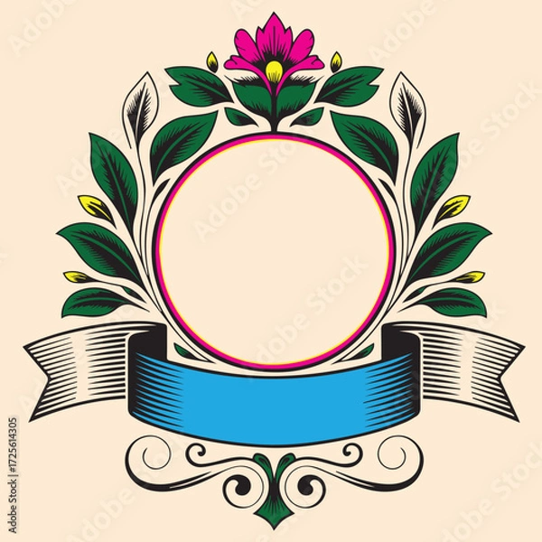 Obraz Floral Emblem Vector Graphic 