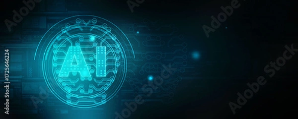 Fototapeta 2d illustration Artificial Intelligence (AI) concept