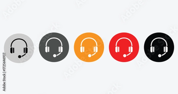 Fototapeta Customer service icon. Contact support agent button. Support headset icon vector.