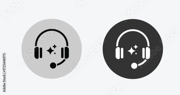 Fototapeta Customer service icon. Contact support agent button. Support headset icon vector.
