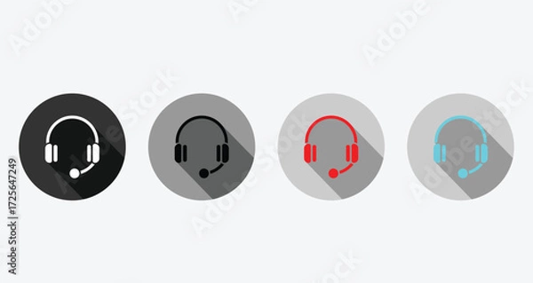 Fototapeta Customer service icon. Contact support agent button. Support headset icon vector.