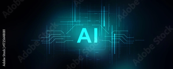 Fototapeta 2d illustration Artificial Intelligence (AI) concept