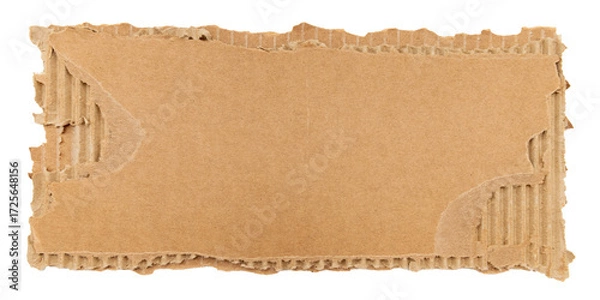 Fototapeta Piece of torn cardboard on a white background. Torn cardboard isolate