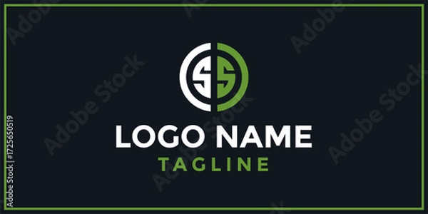 Fototapeta The bold circle SS logo design