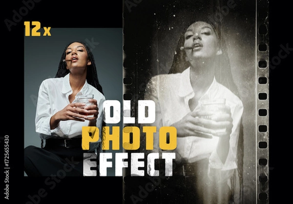 Obraz Old Photo Effect Mockup