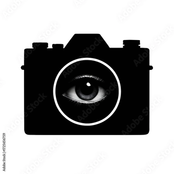 Obraz Surveillance, Monochrome Camera Eye Abstract