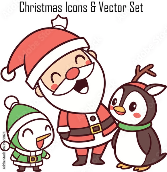 Fototapeta Christmas Icons & Vector Set