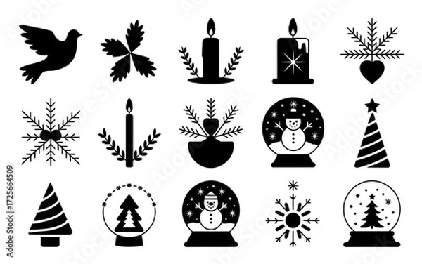 Obraz christmas icons set