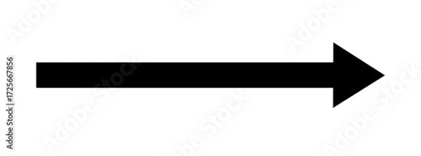 Fototapeta Black right arrow symbol icon with bold design for navigation, direction, infographic, and user interface elements
