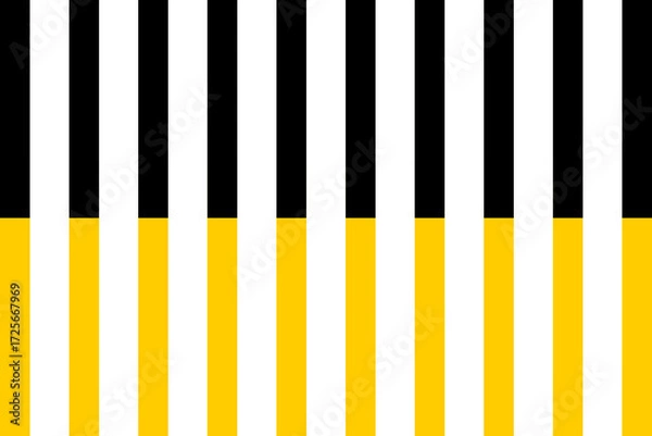 Fototapeta Abstract vertical stripes pattern in black white and yellow, modern geometric background design for decoration, textile, poster, wallpaper or graphic illustration