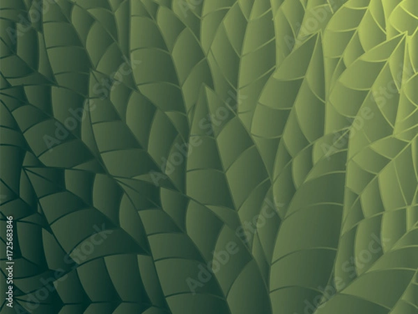 Fototapeta Intricate woven pattern of abstract green leaves with a beautiful gradient effect, creating a modern and organic textured background