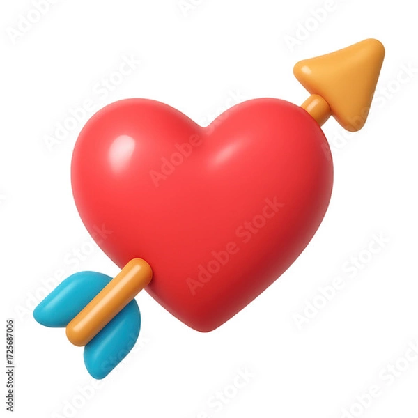 Obraz PNG Colorful heart with arrow