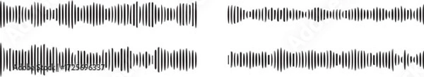 Fototapeta Black Podcast Sound Wave Pattern – Audio Visualization Frequency Bars Vector
