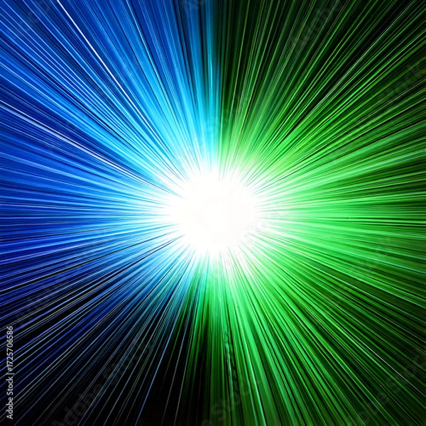 Fototapeta  green blue light speed effect isolated on transparent and white background..