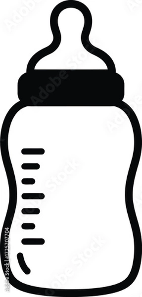 Obraz Vector Baby bottle icon vector on white background Design