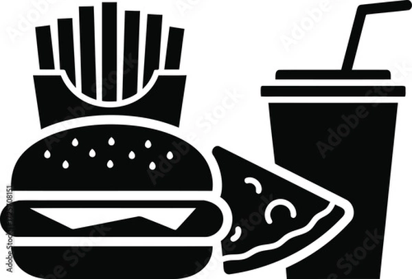 Obraz Fast Food symbol vector on a white background