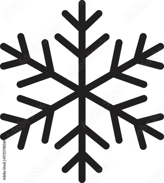 Obraz Snowflake icon vector on white background Isolated on White Background