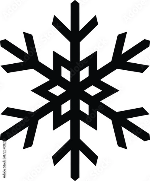 Obraz Snowflake symbol vector on white background
