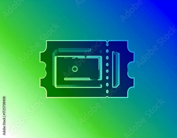 Obraz A vibrant, gradient-colored image of a ticket