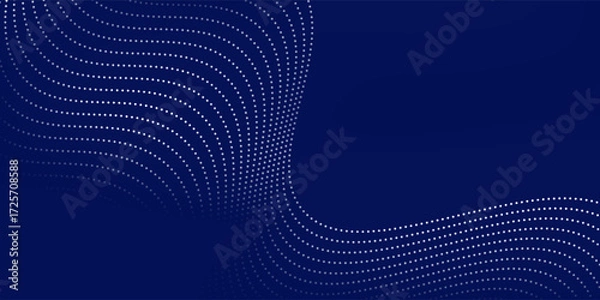 Fototapeta Blue background abstract with line waves and gradient variation. textured dot light