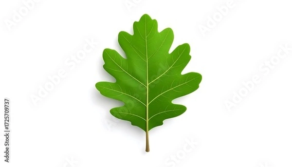 Obraz A vibrant green oak leaf
