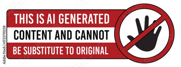 Obraz AI Generated content warning in vector editable format