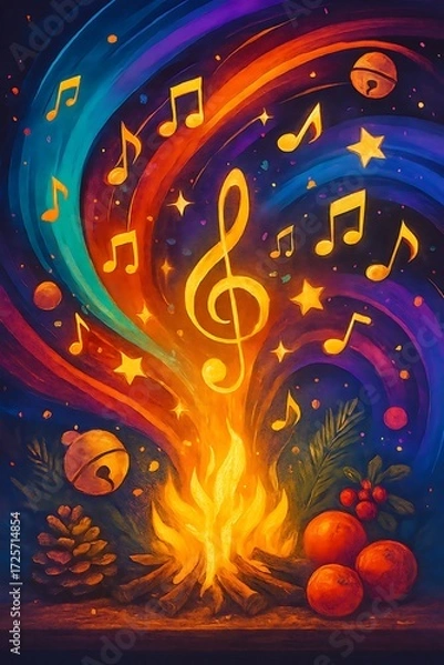 Obraz Abstract Christmas Sound Visualization