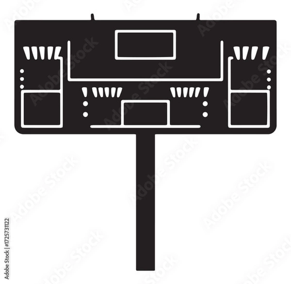Fototapeta Vector illustration of an electronic scoreboard with a minimalist and monochromatic design