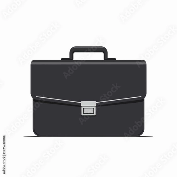 Fototapeta A sleek black leather briefcase with a silver clasp perfect for business professionals on the go