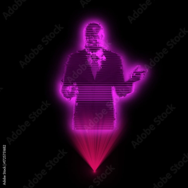 Fototapeta Futuristic Hologram Projection Motion Effect Square | Sci-Fi Digital Light Animation